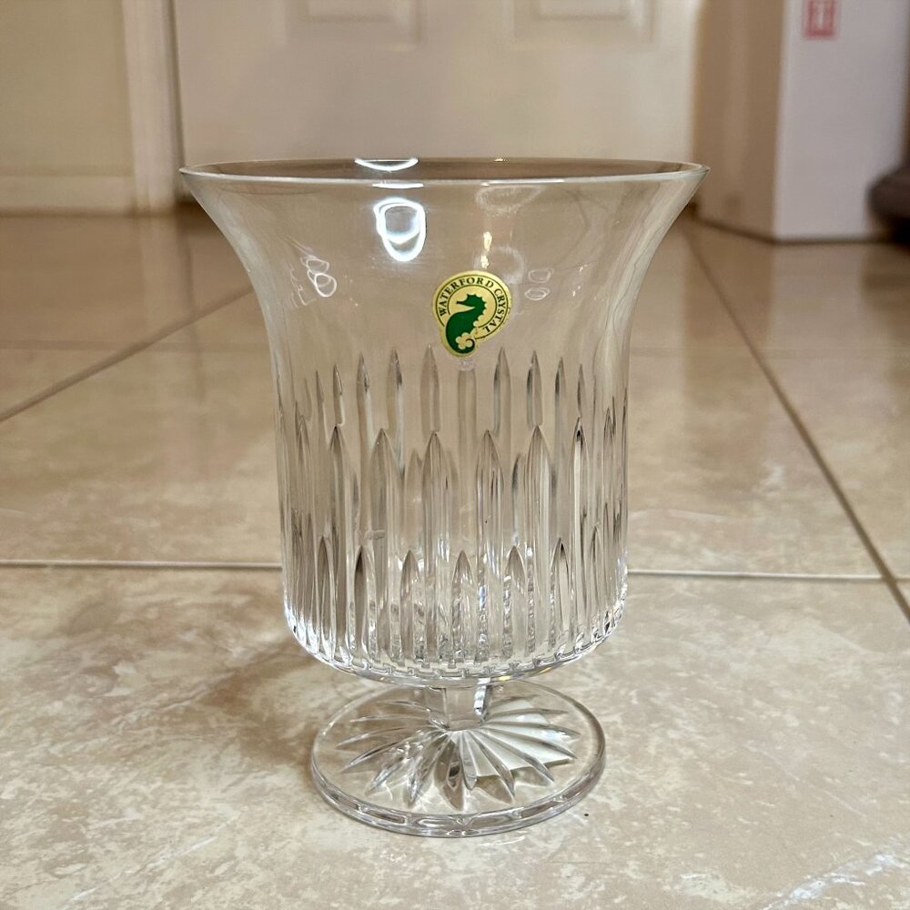 Waterford Crystal Carina Hurricane Candle Holder Vase